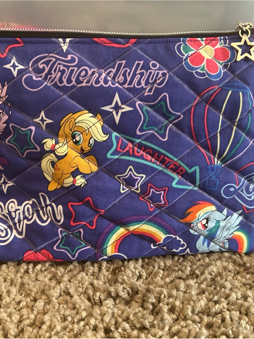 My Little Pony Quilted Laptop Sleeve in Purple with Rainbow Accent